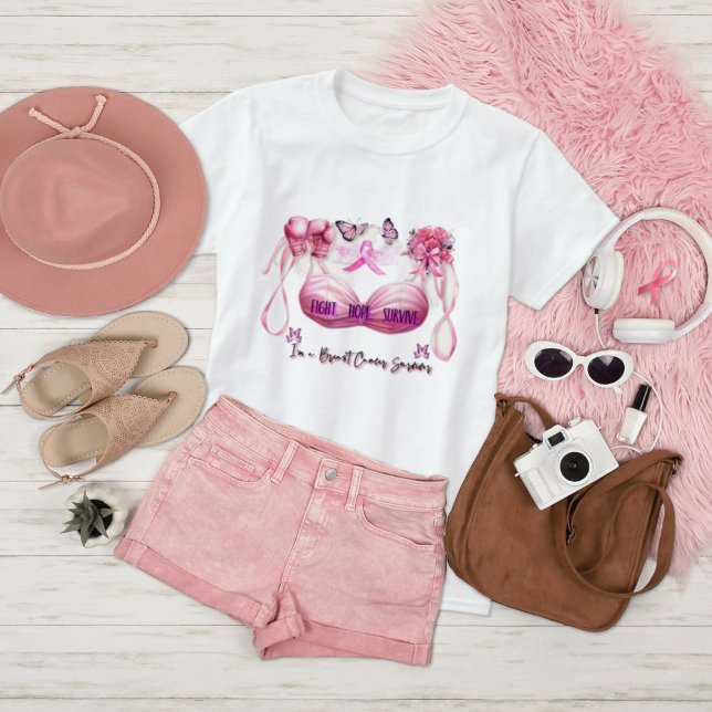 I am a Breast Cancer Survivor Pink Ribbon T-Shirt (Creator Uploaded)