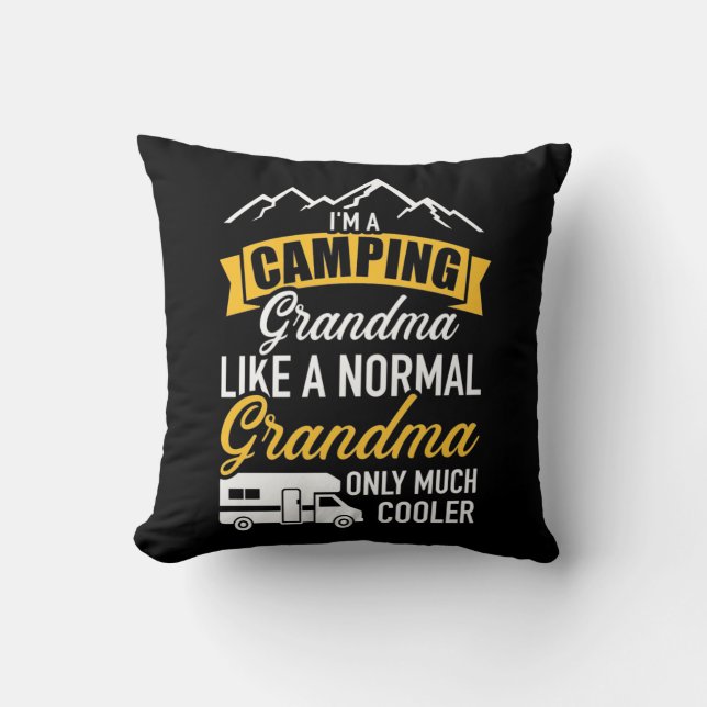I Am A Camping Grandma Cushion (Front)