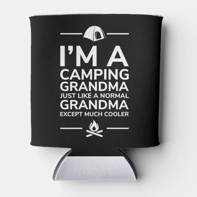 I am a Camping Grandma - Gift Idea Can Cooler (Front)