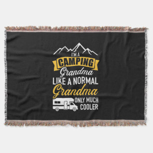 I Am A Camping Grandma Throw Blanket