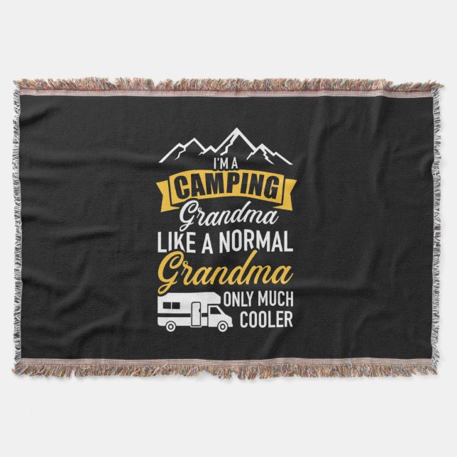 I Am A Camping Grandma Throw Blanket (Front)