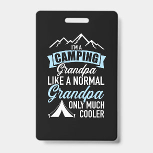 I Am A Camping Grandpa ID Badge