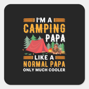 I Am A Camping Papa Square Sticker
