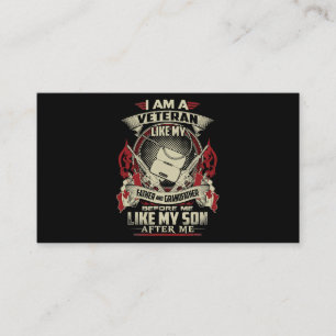 I AM A CANADIAN VETERAN LIKE MY FATHER BEFORE ME 3 BUSINESS CARD