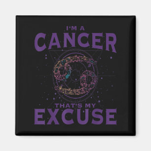 I Am A Cancer Zodiac Sign Graphic Art Crab Horosco Magnet