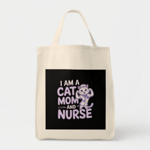 "I Am a Cat Mum and Nurse: Design for Cat-Lovers Tote Bag