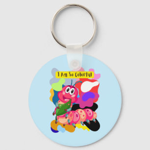 I am a caterpillar so colorful key ring