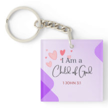 I Am a Child of God Bible Verse Keychain