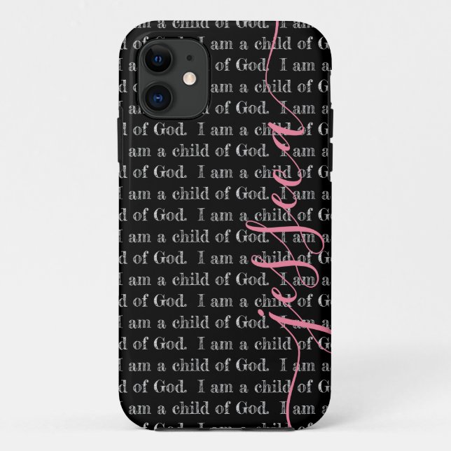 I am a child of God Black Personalised Case-Mate iPhone Case (Back)