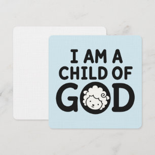 I AM A CHILD OF GOD Christian Baby Shower Gift Thank You Card