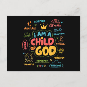 I am a Child of God Christian Retro Jesus Faith De Postcard
