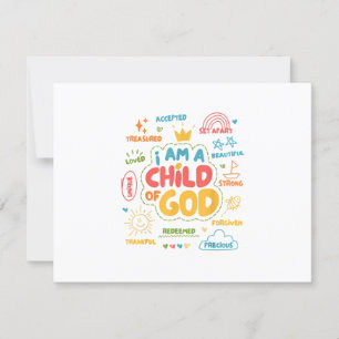 I am a Child of God Christian Retro Jesus Faith De RSVP Card