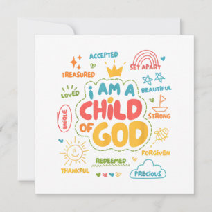 I am a Child of God Christian Retro Jesus Faith De Save The Date