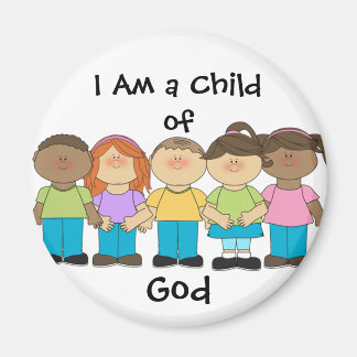 I Am a Child of God Magnet LDS Primary (round)