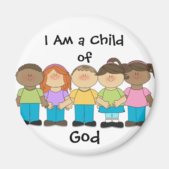 I Am a Child of God Magnet LDS Primary (round) (Front)