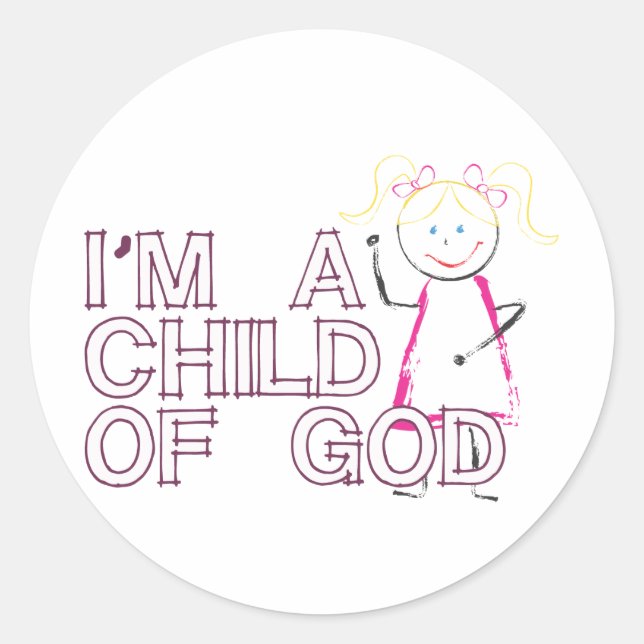 i am a child of god.pdf classic round sticker (Front)