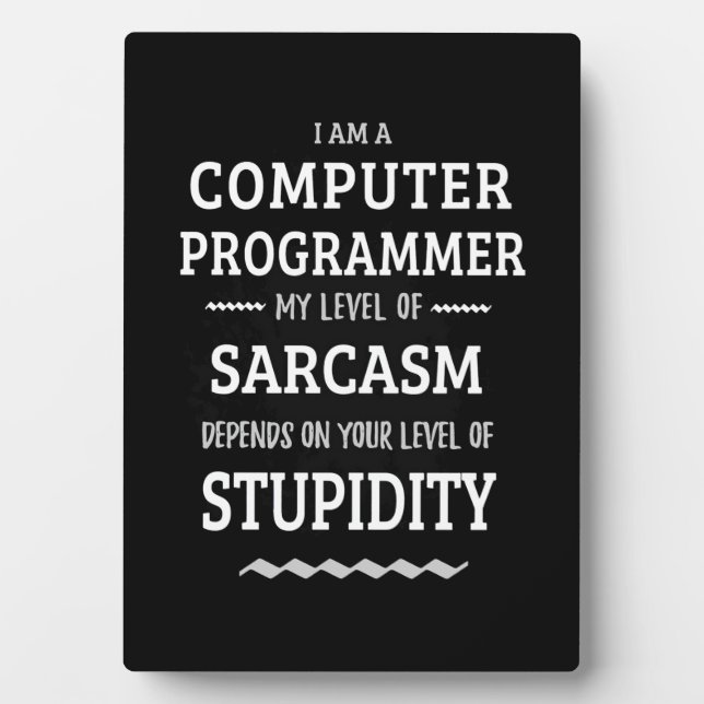 I Am A Computer Programmer Plaque (Front)