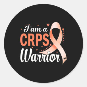 I Am A CRPS Warrior RSD Awareness Orange Ribbon  Classic Round Sticker