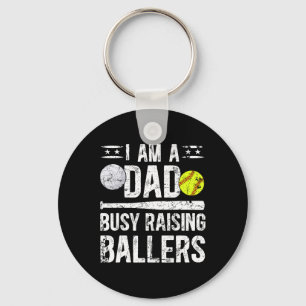 I Am A Dad Busy Raising Llers Softll Volleyll Dad  Key Ring