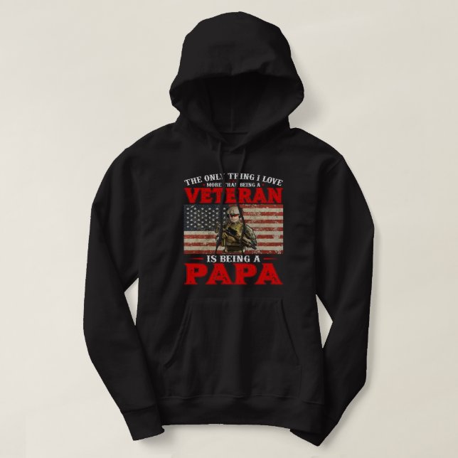I am a Dad Grandpa and a Veteran Nothing scares me Hoodie (Design Front)
