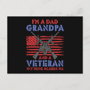 I am A Dad Grandpa And veteran - Veteran Hero Postcard