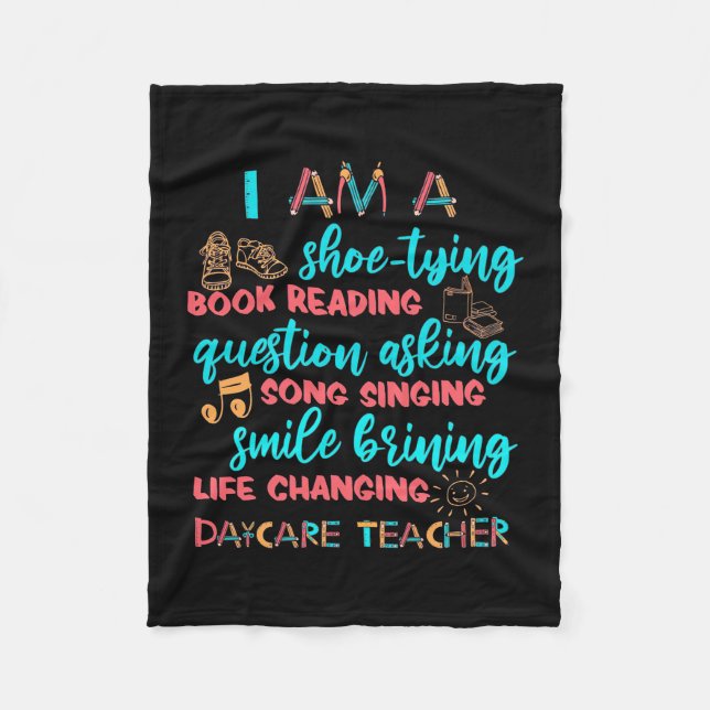 I Am A Daycare Teacher Fleece Blanket (Front)