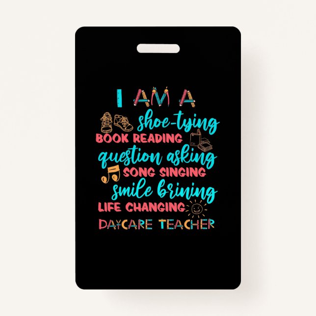 I Am A Daycare Teacher ID Badge (Front)