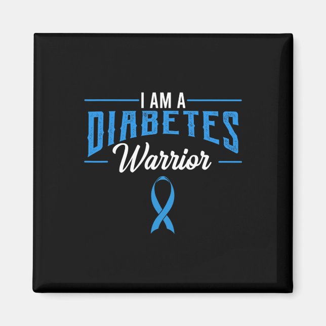 I Am A Diabetes Warrior Awareness Ribbon Diabetic  Magnet (Front)