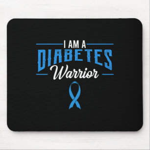 I Am A Diabetes Warrior Awareness Ribbon Diabetic Mouse Pad