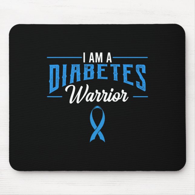 I Am A Diabetes Warrior Awareness Ribbon Diabetic  Mouse Pad (Front)