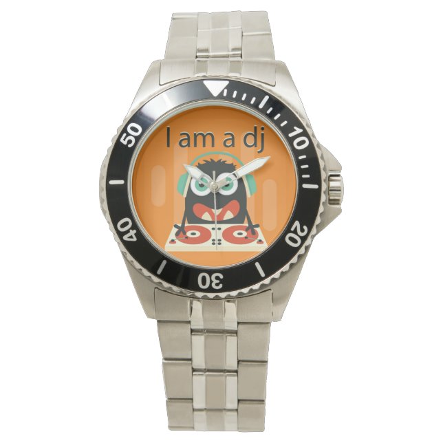 "I am a DJ" Funny Cute Men's Kid's Gift Watch (Front)