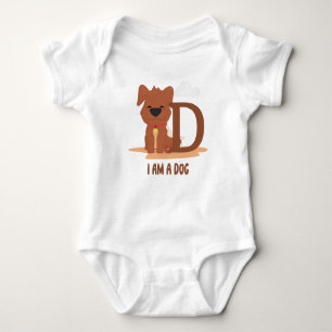 I Am A Dog Funny Letter D Baby Bodysuit