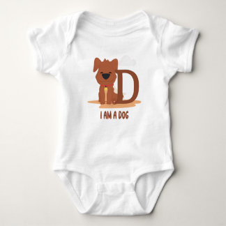 I Am A Dog Funny Letter D Baby Bodysuit