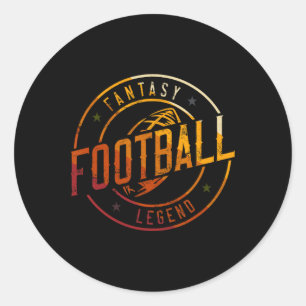 I Am A Fantasy Football Legend Retro Fantasy Footb Classic Round Sticker
