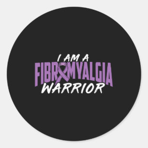 I Am A Fibromyalgia Warrior. Purple Fibromyalgia A Classic Round Sticker