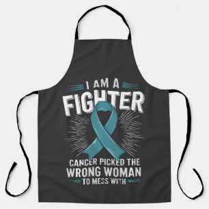 I Am A Fighter Cancer Picked The Wrong Woman Apron