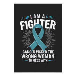 I Am A Fighter Cancer Picked The Wrong Woman Photo Print