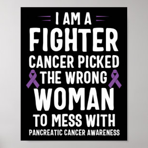 I Am A Fighter Pancreatic Cancer Awareness Poster
