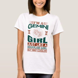 I Am A Gemini Girl Cool Zodiac Sign T-Shirt