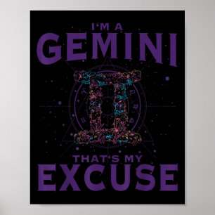 I Am A Gemini Zodiac Sign Graphic Art Twins Horosc
