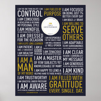 I Am A Gentleman Manifesto (18x23 inches) Poster