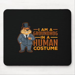 I Am A Groundhog In A Human Costume Happy Groundho Mouse Pad