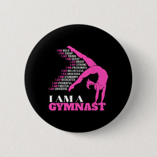 I Am A Gymnast Funny Handstand Gymnastics Gift Wom 6 Cm Round Badge