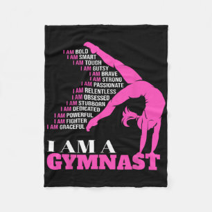 I Am A Gymnast Funny Handstand Gymnastics Gift Wom Fleece Blanket