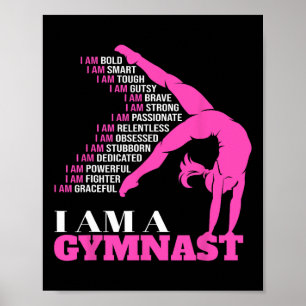 I Am A Gymnast Funny Handstand Gymnastics Gift Wom Poster