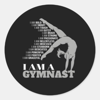 I Am A Gymnast Handstand Gymnastics Classic Round Sticker