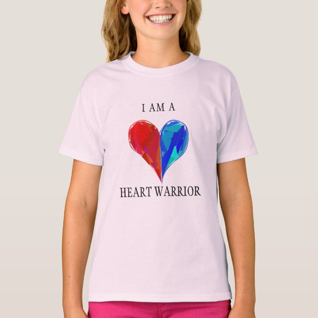 I Am A Heart Warrior Kids T-shirt (Front)