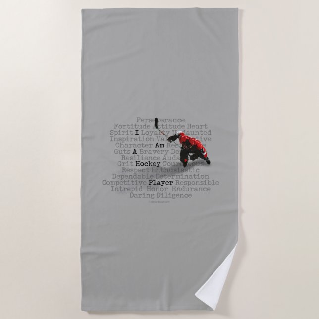 I am a Hockey Player Beach Towel (Front)