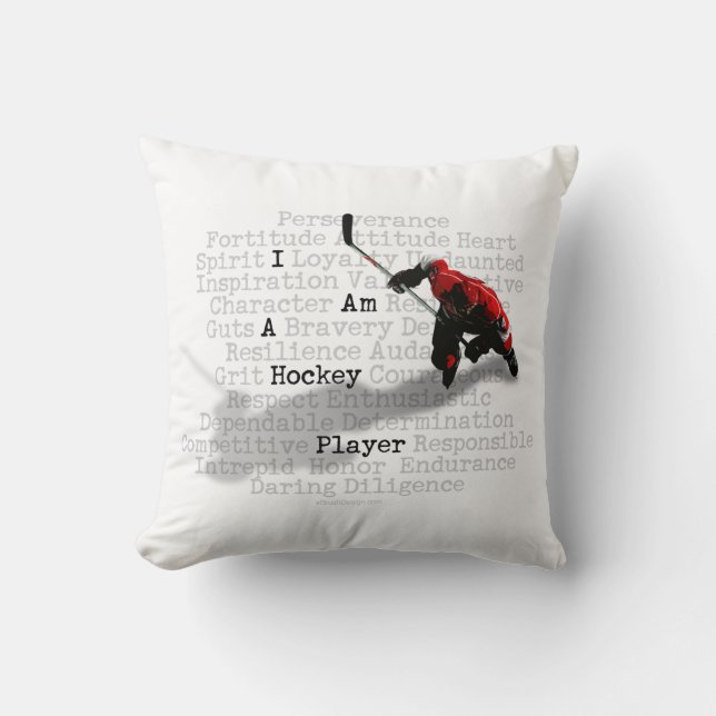I Am A Hockey Player Cushion (Front)