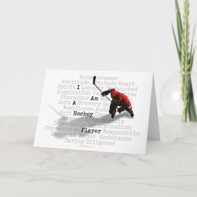 I am a Hockey Player greeting & note cards (Front)